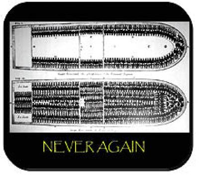 Never Again Slave Ship Black Art Mouse Pad